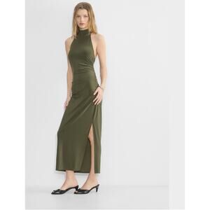 ARITZIA SMOOTH MATTER REMEDY DRESS Dark Olive Size small